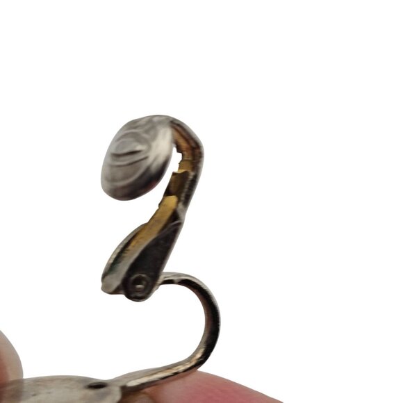 VTG Clip On Earrings Round Ball Honey Brown Swirl Lucite Resin MCM‎ Retro Womens - Picture 13 of 16